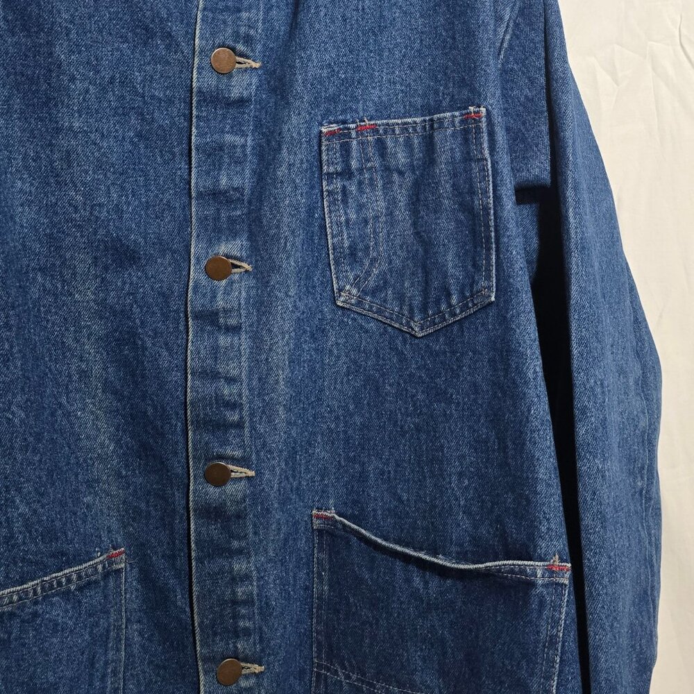 Vtg Nowell's Made in USA Men's Denim Corduroy Collar Chore / Barn Coat Blue - L* - Picture 3 of 4
